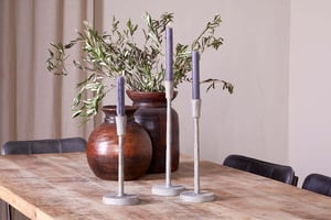 nkuku Inigo Candle Holder | Candles Holders & Lanterns | Small | Aged Zinc