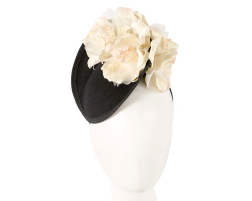 Black and cream flower fascinator by Fillies Collection