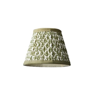 18cm Straight Empire Pendant shade in Temple Green block printed cotton