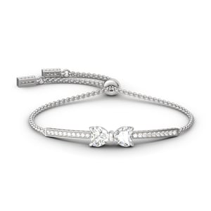 Jeulia Two Heart Knot Bracelet
