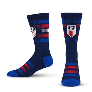 For Bare Feet USMNT Faded Stripe Navy Socks / M