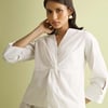 Front Twist Top in White - Coconut White / S