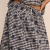Navy Gingham Naples Midi Skirt