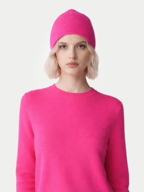 $99 Cashmere Hat & Sweater - XL / magenta / WK203/AK98-1830