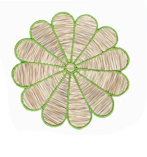 Clover Handwoven Iraca Placemat - Light Green