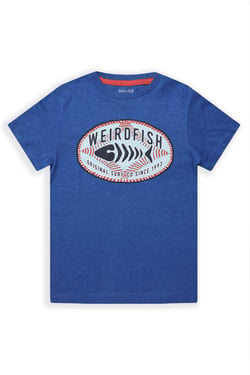 Weird Fish Surf Co Kids Eco Graphic T-Shirt Cobalt Blue Size 3-4