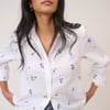 White Floral Embroidered Blouse