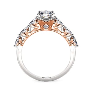 Jeulia Two Tone Design Butterfly Engagement Ring