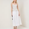 White Poplin Midi Skirt