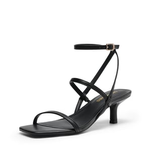 DREAM PAIRS Women   s Strappy Kitten Heel Sandals