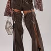 AKIRA Wanna Be Faux Leather Chaps | Brown | Size Medium