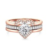 Jeulia Simple Two Tone Three Ring Set Round Cut Sterling Silver