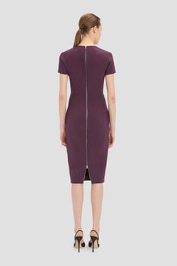 Victoria Beckham Claude Midi Dress In Fig - 12 - Womens