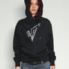 ST Hoodie in Black with Silver Lined Logo