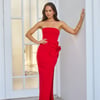 Elisandra Strapless Midi Dress Red