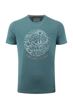 Weird Fish Lakes and Peaks Front Print Graphic T-Shirt Cedar Green Size XL