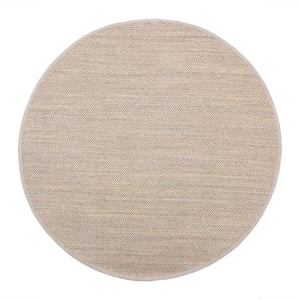 Sisal Rug Light Beige with Sand Border - 200cm Dia Circle