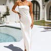 Coolness Calling Satin Maxi Dress White