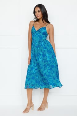 Fresh Nectar Midi Dress Blue