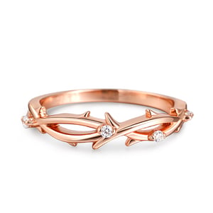 Jeulia Branch Design Sterling Silver Women's Band