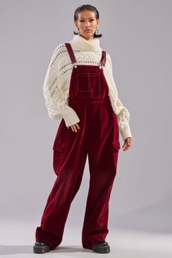 AKIRA It's Giving Vintage Velvet Denim Overalls | Size Small/Medium
