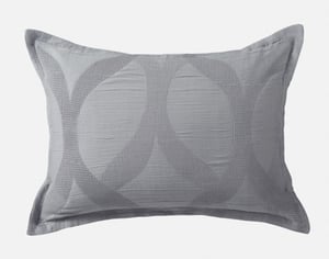 QE Home Verity Pillow Sham, Geometric, Grey, King