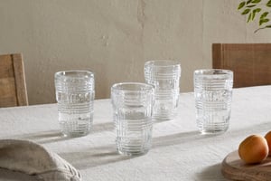 nkuku Kaanch Highball Set Of 4 | Glassware | Clear