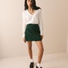 Forest Green Cord Patch Pocket Mini Skirt