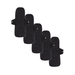The Reusable Pad - 5 Piece Bundle. For Heavy Flows. - Black / One Size