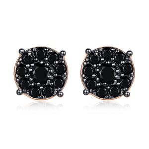 Jeulia Punk Hip-Hop Round Cut Copper Men's Stud Earrings