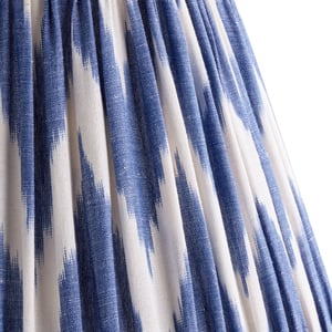 30cm empire shade in blue zig zag ikat woven linen
