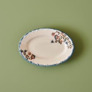 Vintage Oval Porcelain Serving Platter - 7.75"