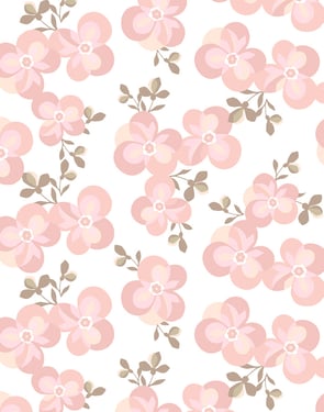 Graphic Flower' Wallpaper by Tea Collection - Ballet Slipper - Traditional / 27 in. x 27 ft.