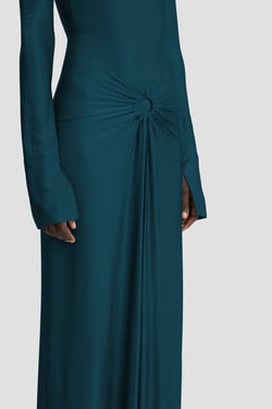Victoria Beckham Frances Midi Dress In Dark Teal - 16 - Womens