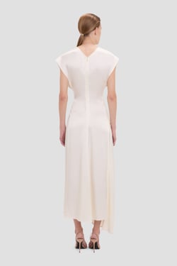 Victoria Beckham Aria Midi Dress In Ivory - 16 - Womens