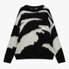 Retro Brushed Abstract Zebra-Style Pattern Sweater - Black / L