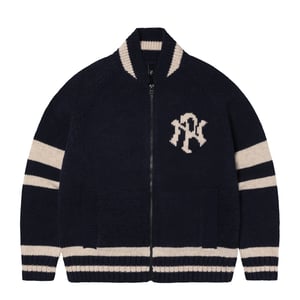 No Problemo NYP Varsity Zip Thru Knit Navy