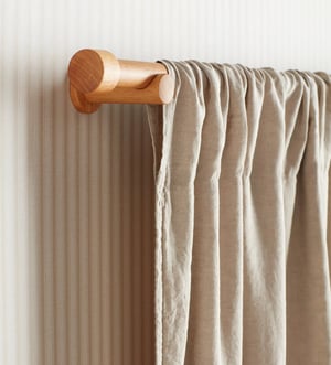 Natural Linen Lined Loop Top Curtains (Pair)