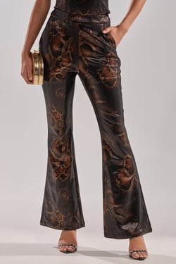 AKIRA Being Bad Snake Trouser Pants | Brown | Size 2X