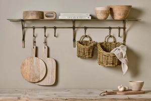 nkuku Basti Iron Storage Shelf | Storage Furniture | One Size | Antique Brass