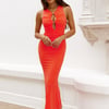 Pleasures Mesh Maxi Dress Red