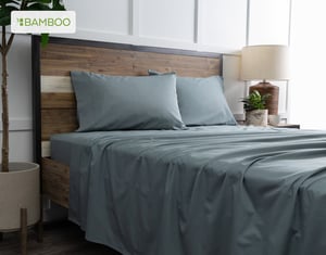 QE Home Bamboo Cotton Flat Sheet in Spruce, Green, King