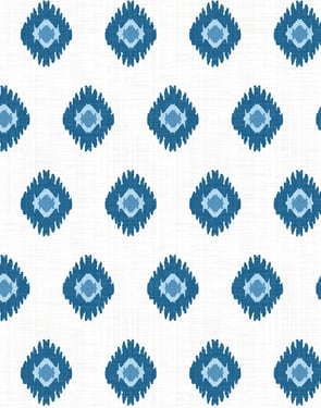 Tangier Medallion' Wallpaper by Wallshoppe - Blue - Traditional / 27 in. x 27 ft.