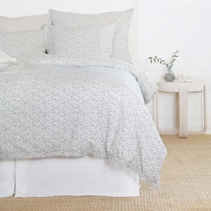 June Ocean / Grey Cotton King Duvet Cover