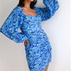 Springtime Bloom Mini Dress Blue