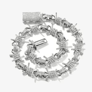 Punk Style Knot Hotfix Rhinestone Bracelet - Silver / ONE SIZE