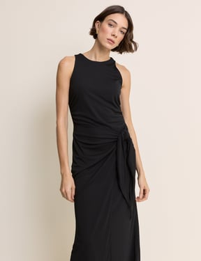 Black Tie Detail Harper Midi Dress