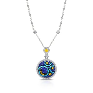 Jeulia "Pure Night" The Starry Night Inspired Sterling Silver Necklace