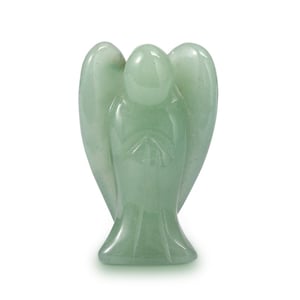 Jeulia "Balance Emotion" Natural Green Aventurine Guardian Angel Crystal Carving