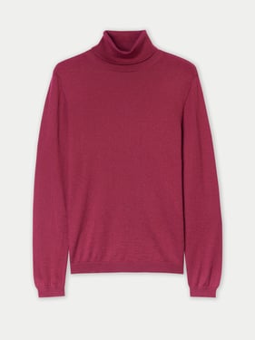 Cashmere Silk Turtleneck Sweater - L / bordeaux / WK1061D-7025/0000